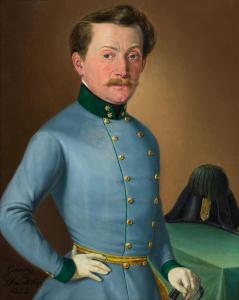 WACHTER Georg 1809-1863,PORTRAIT OF A FIRST LIEUTENANT OF THE IMPERIAL ,1852,im Kinsky Auktionshaus 2023-06-20