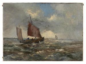 WACKER ELSEN Hans 1868-1958,Figures in a sailboat in the open water.,,1868,Eldred's US 2023-05-16