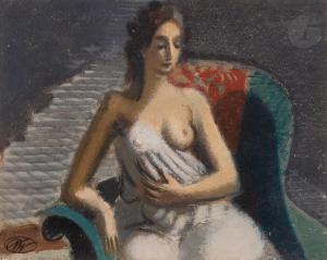 WACKER Nicolas 1897-1987,Modèle au fauteuil vert,1933,Ader FR 2023-01-27