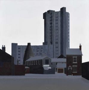 WADE Maurice 1917-1991,Tower, Kiln and Little Red House, Hanley,1979,Peter Wilson GB 2022-10-06