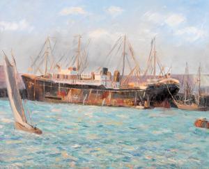WADEN Robert 1900-1946,Fishing Trawler - Port Adelaide,Elder Fine Art AU 2023-07-31