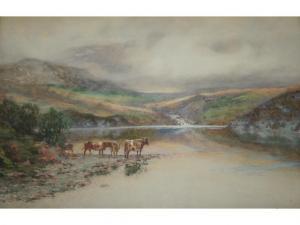 WADHAM W.JOSEPH 1882-1917,CATTLE BY A LAKE, NORTH WALES,Lawrences GB 2011-01-21
