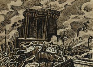 WADSWORTH Edward 1889-1949,Leeds Steelworks with Slag,1920,Christie's GB 2024-03-21