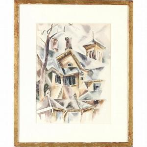 WADSWORTH Lillian 1887-1962,Cubist Rooftops,Leland Little US 2015-09-12