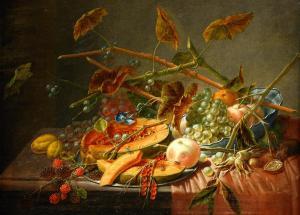 WAERDIGH Dominicus Gottfried 1700-1789,Stilleben med frukter,Stockholms Auktionsverket SE 2005-12-02