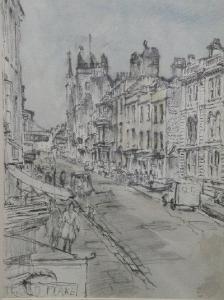 WAGHORN T,Figures and motor vehicles in a busy street scene,Halls GB 2013-05-21