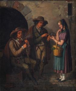 WAGNER A,Two men in discussion with a woman,1835,Bellmans Fine Art Auctioneers GB 2023-03-28