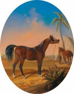 WAGNER Edmund 1830-1859,Pferde in einer Oase,Palais Dorotheum AT 2010-03-22
