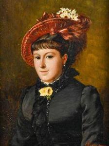 WAGNER Fritz 1872-1948,Portrait de femme au chapeau,Etienne de Baecque FR 2021-10-14
