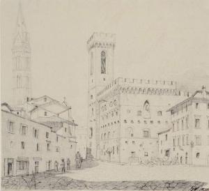 WAGNER Georg,Palast des Bargello und Turm der Badia zu Florenz.,1836,Karl & Faber 2008-05-28