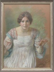 WAGNER GROSCH Klara 1863-1932,Halbportrait einer jungen Frau,1909,Geble DE 2016-07-23