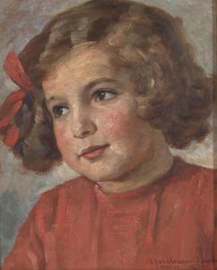 WAGNER GROSCH Klara 1863-1932,Portrait d'étude,1923,Dogny Auction CH 2016-06-14