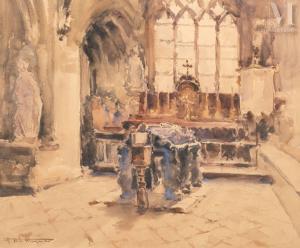 WAGNER H.E 1900-1900,Intérieur d'église,Millon & Associés FR 2023-01-31