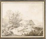WAGNER Johann Georg 1744-1767,Un paysage montagneux avec une chaumière,1766,Christie's GB 2006-09-13