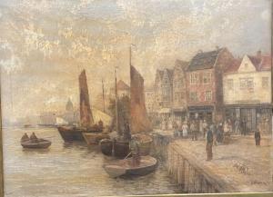 WAGNER Karl 1839-1923,A Bustling harbour scene with figures,Duke & Son GB 2021-10-28