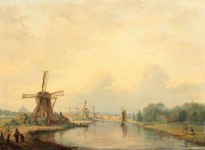 WAGNER Wilhelm George 1814-1855,Holländische Landschaft mit Stadtansicht,1837,Von Zengen 2019-06-15