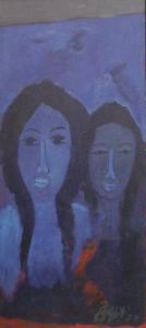 WAHAB Jaffer 1941,Portrait of two women,1983,Rosebery's GB 2011-06-14