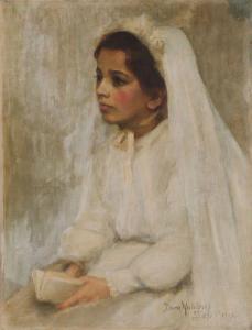 WAHLROOS Dora 1870-1947,First Communion Portrait,1895,Jackson's US 2021-07-14