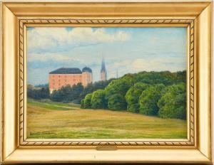 WAHLSTRÖM Charlotte 1849-1924,Vy över Uppsala slott,Uppsala Auction SE 2022-02-15