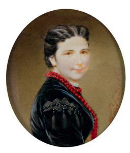 WAILAND Friedrich Josef,Ritratto di dama con collana rossa,1878,Palais Dorotheum 2007-11-26
