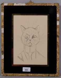 WAIN Louis William 1860-1939,cat with a monocle,Burstow and Hewett GB 2024-02-29