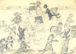 WAIN Louis William 1860-1939,Cats robbing a stage coach,Wright Marshall GB 2017-03-21