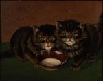 WAIN Louis William 1860-1939,Two cats drinking milk from a bowl,Capes Dunn GB 2022-03-22