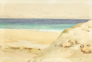 WAINEWRIGHT Thomas Francis 1794-1883,Sheep Resting on a Sand Dune,1870,John Nicholson GB 2020-11-04