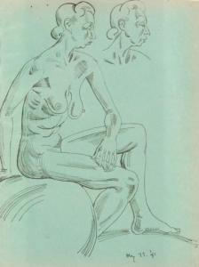 WAINWRIGHT Albert 1898-1943,Seated female nude,1941,Fieldings Auctioneers Limited GB 2017-05-20