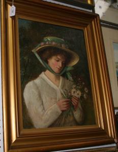 WAIT CLARK j,Half Length Portrait of a Lady wearing a Bonnet an,Tooveys Auction GB 2010-10-05