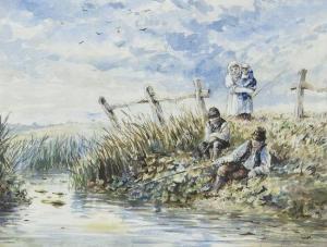WAITE Robert Thorne 1842-1935,Father and son fishing,Bloomsbury London GB 2012-05-03