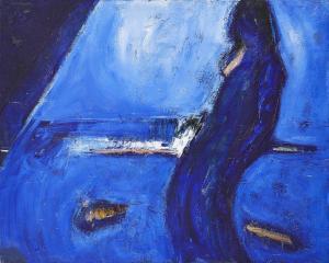 WAKEFIELD Larry 1925-1997,Blue abstract with figure,Rosebery's GB 2020-10-17