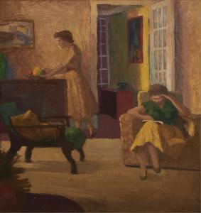 WAKELIN Roland Shakespeare 1887-1971,Interior with Two Figures,1960,Shapiro AU 2024-11-25