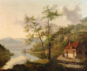 WALBERG Andreas 1799-1840,Late afternoon along the Rhine,Glerum NL 2009-05-05