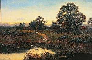 WALBOURN Ernest Charles 1872-1927,Figures and ducks by a village pond,Bonhams GB 2004-04-27