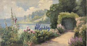 WALBOURN Eva 1872-1927,Flowering Coastal Walkway,David Lay GB 2019-07-25
