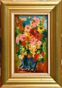 WALCH Charles 1898-1948,Bouquet de fleurs au vase bleu,Osenat FR 2023-06-25