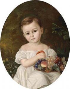 WALCKER,Portrait of a Child with a Basket of Fruit,1850,Palais Dorotheum AT 2012-03-13