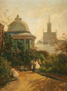 WALCKIERS Gustave 1831-1891,La rencontre au Jardin Botanique,1876,Horta BE 2014-10-13