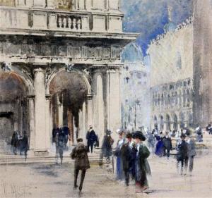 WALCOT WILLIAM 1852-1904,Figures in St Mark's Square,Gorringes GB 2013-12-04