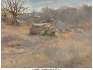 WALCOTT Harry Mills 1870-1944,Landscape with Rock,1889,Heritage US 2021-12-09