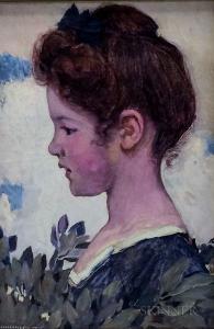 WALCOTT Harry Mills 1870-1944,Profile Portrait of a Young Girl,Skinner US 2018-07-31