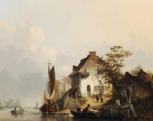 WALDORP J.C 1800-1800,Figures by a riverside house in a Dutch landscape,Dreweatt-Neate GB 2013-02-27