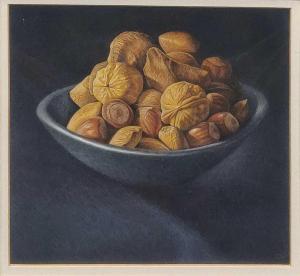 WALDRON Dylan 1953,Three fruit and nut still life,Cheffins GB 2023-03-09
