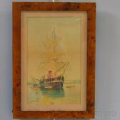 WALDRON O.P,Square-rigged Ship in a River or Harbor,1899,Skinner US 2014-02-12
