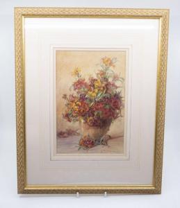 WALE John Porter 1860-1920,Still life vase of Wallflowers,Hansons GB 2022-06-30