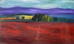 Walker Andrew 1959,Red Ploughed Field and Cheviot Hills,Duggleby Stephenson (of York) UK 2024-01-05