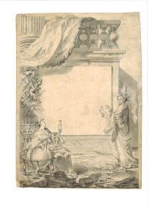 WALKER Anthony 1726-1765,« Projet de frontispice sur la Géographie »,1749,Audap-Mirabaud 2011-11-25