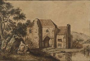 WALKER Anthony 1726-1765,Scène galante près d'une vieille maison,1763,Etienne de Baecque 2023-12-01