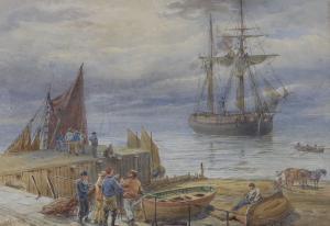 WALKER E.,Harbour scene,1878,Gorringes GB 2022-09-12